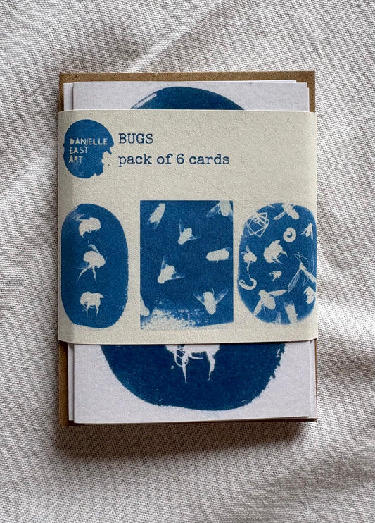 Bugs - Cyanotype -  A7 - Pack of 6