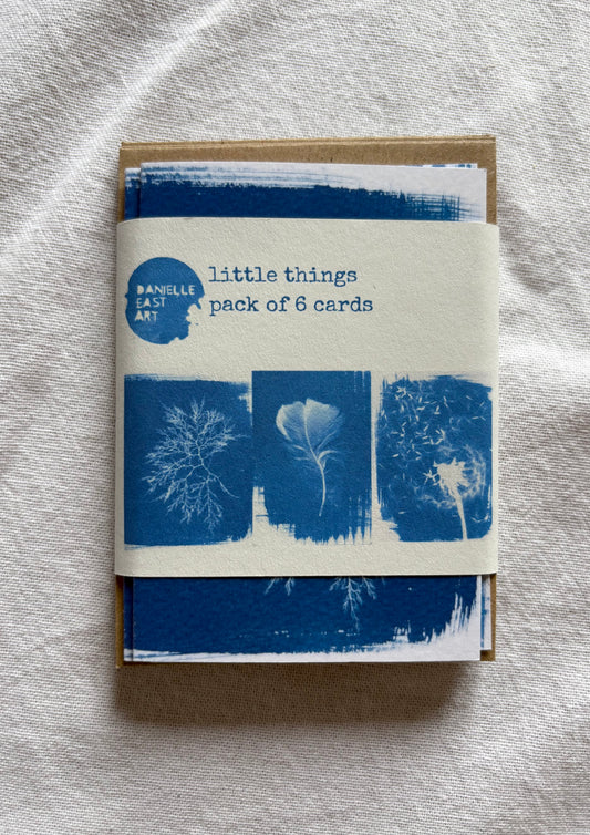 Little Things - Cyanotype -  A7 - Pack of 6
