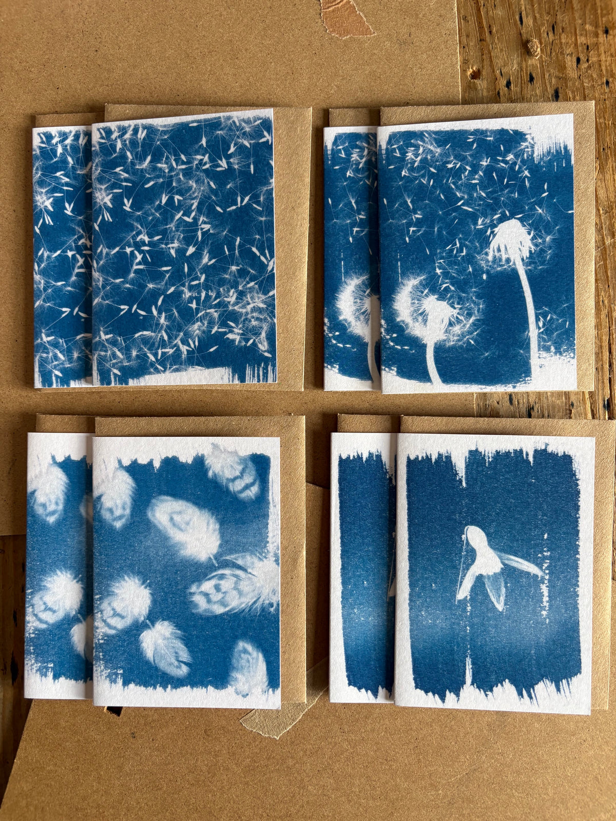 Set of 8 Mini Cyanotype Cards