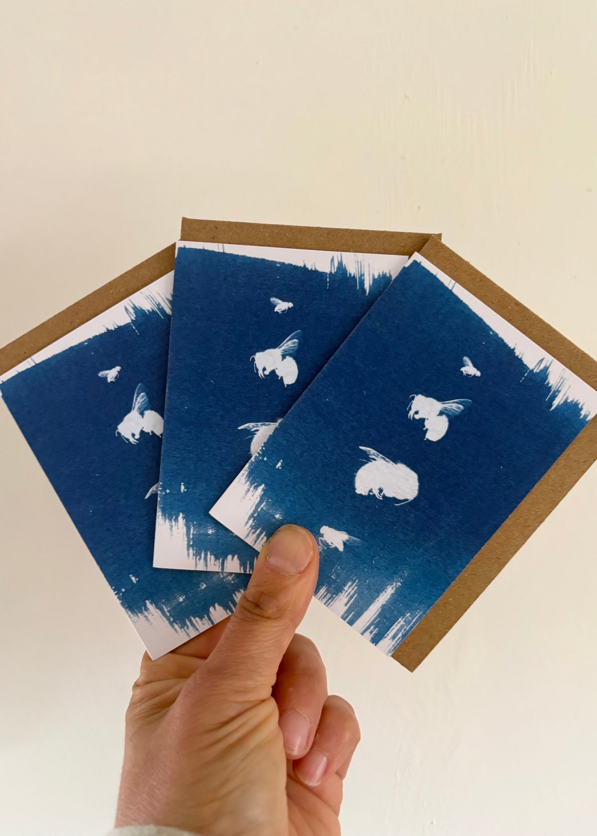 Pack of 3 - 4 Bugs Mini Cyanotype Cards - FOR THE PRICE OF ONE