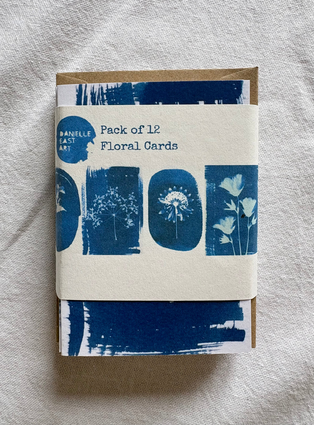 Floral - Cyanotype -  A7 - Pack of 12
