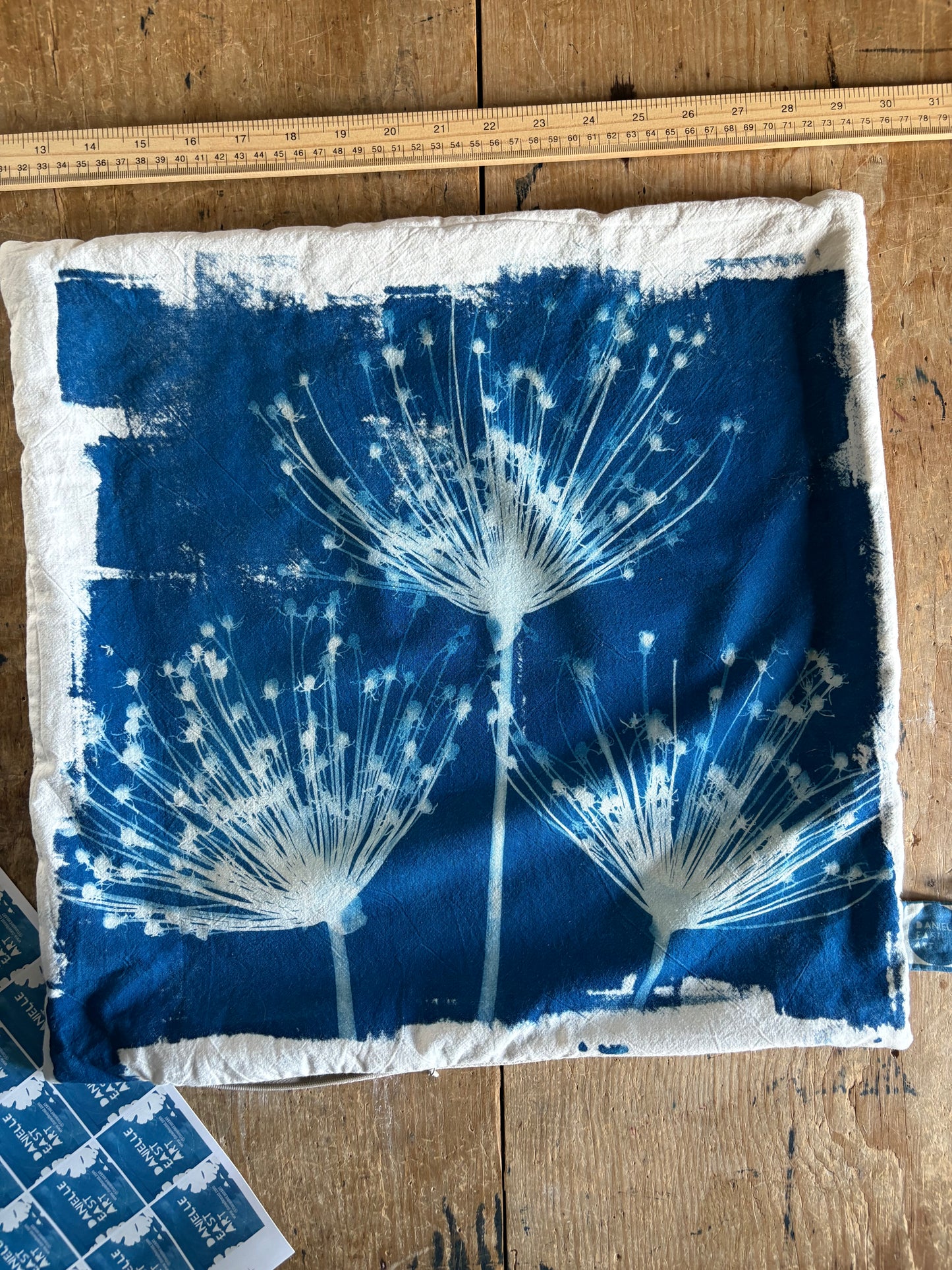 Spider Allium Cushion - COVER ONLY - Original Cyanotype - SALE