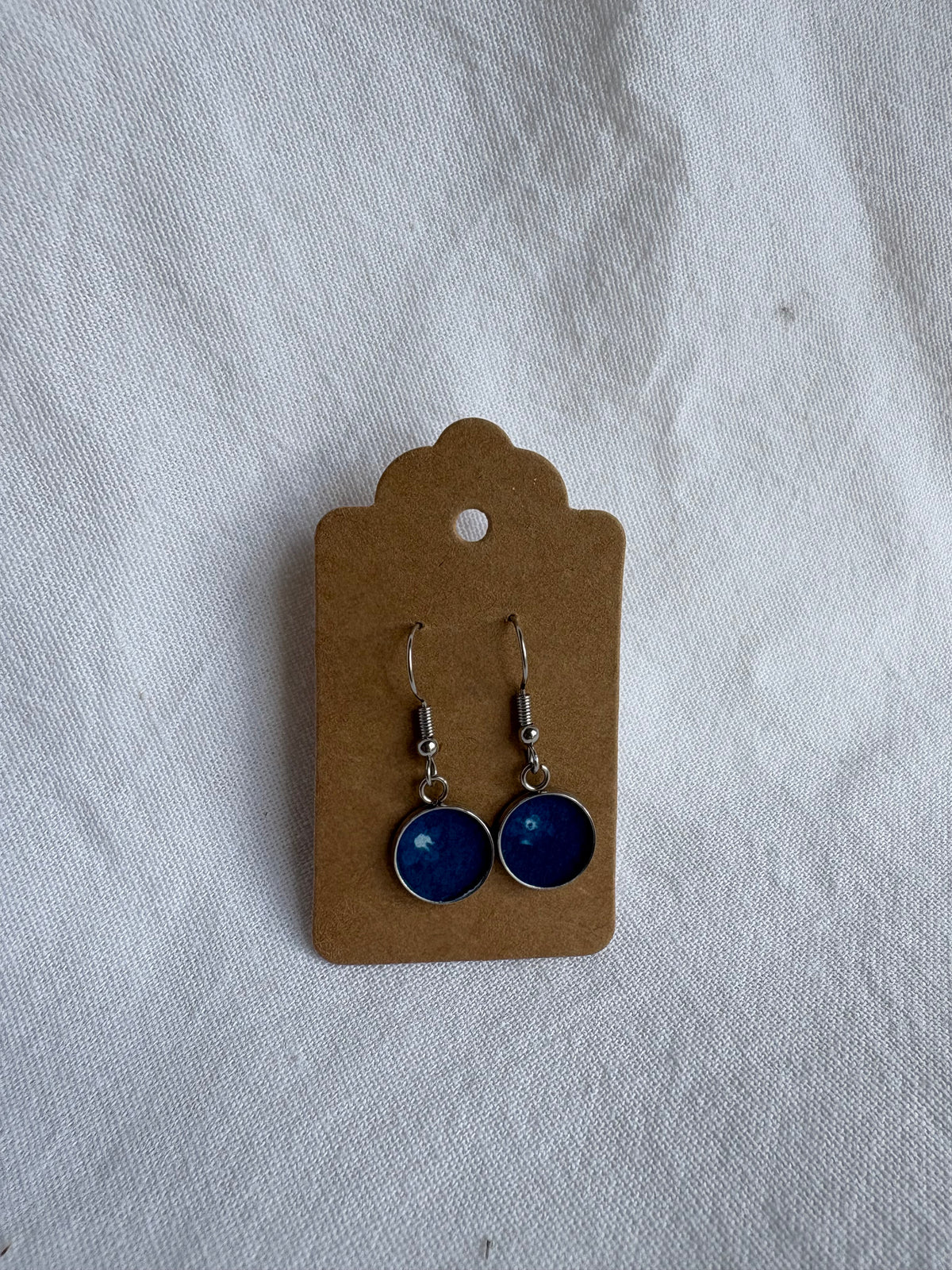 Forget Me Not ii - Cyanotype - Drop Earring - Sale
