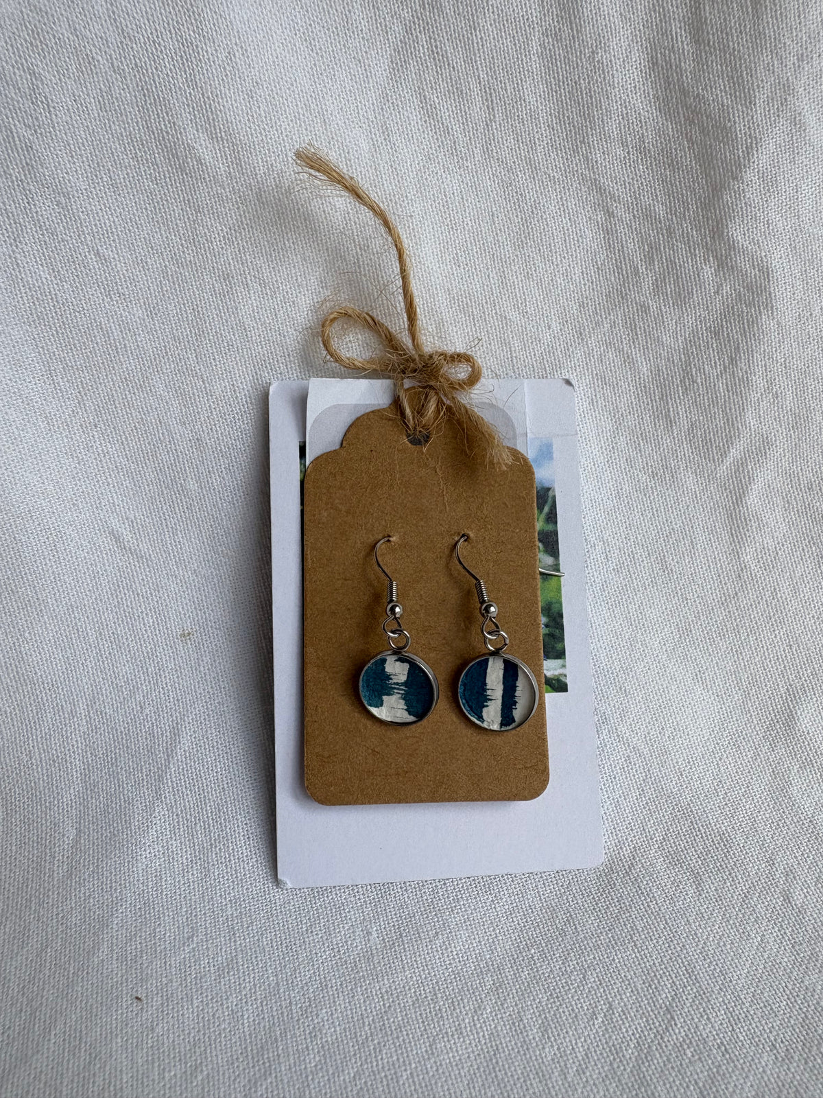 Brush Strokes - Cyanotype - Drop Earring - Sale