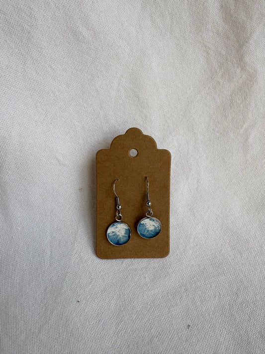 Wild Flower - Cyanotype - Drop Earring - Sale