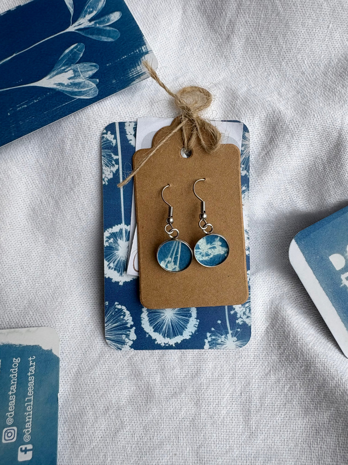 CP Stems 26 Cyanotype - Drop Earring - Sale