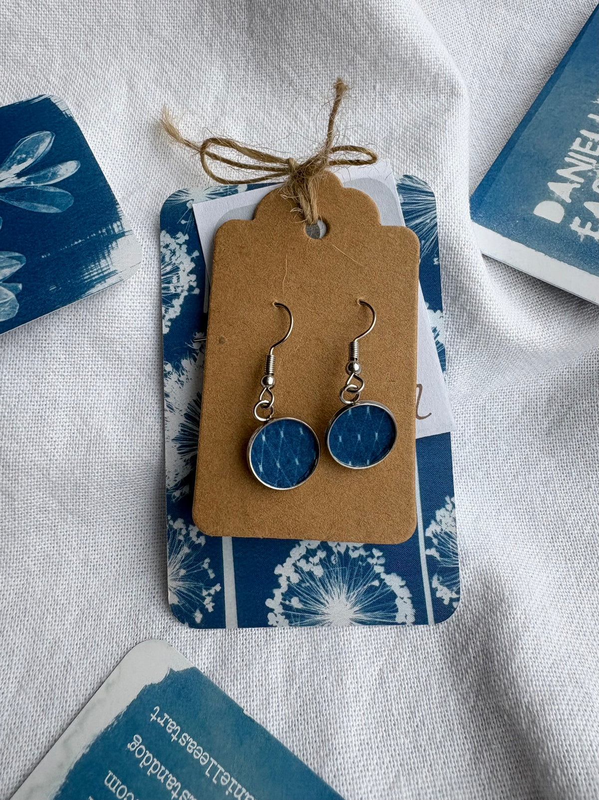 Net Dark 26 Cyanotype - Drop Earring - Sale