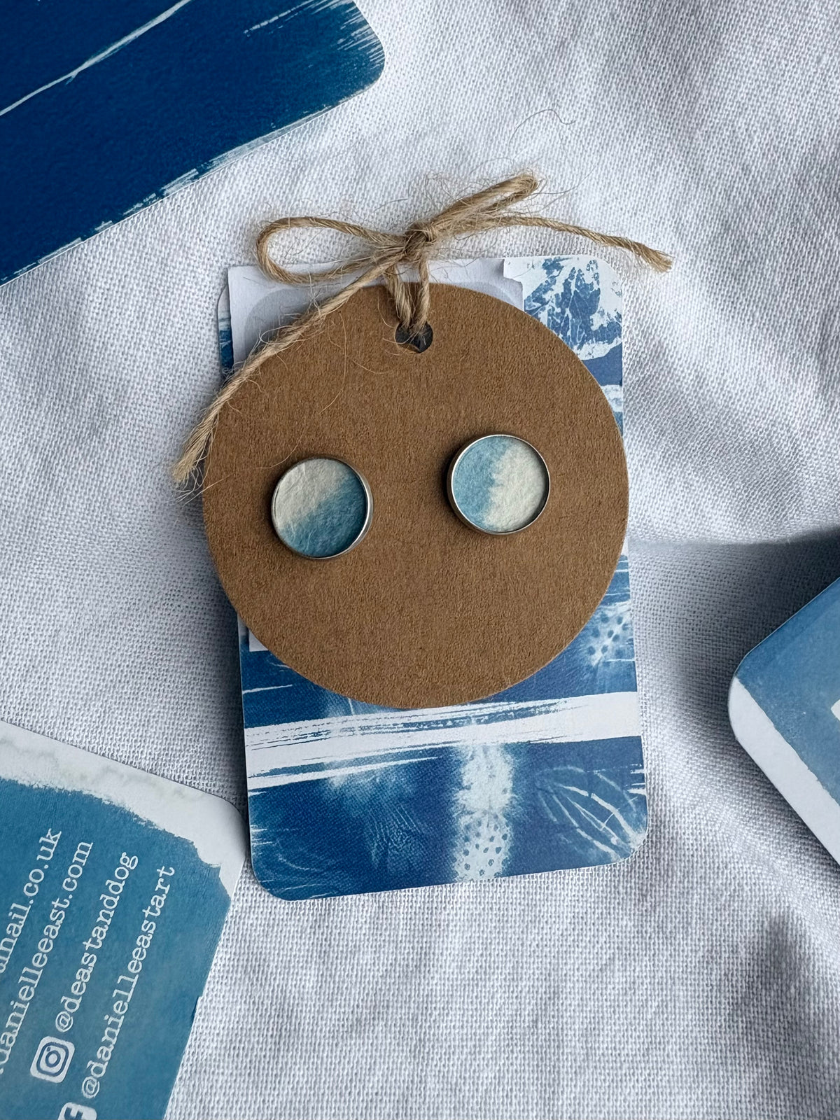 Half Fuzz 26 - Cyanotype - SALE - Stud 12mm