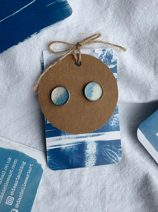 Half Fuzz 26 - Cyanotype - SALE - Stud 12mm