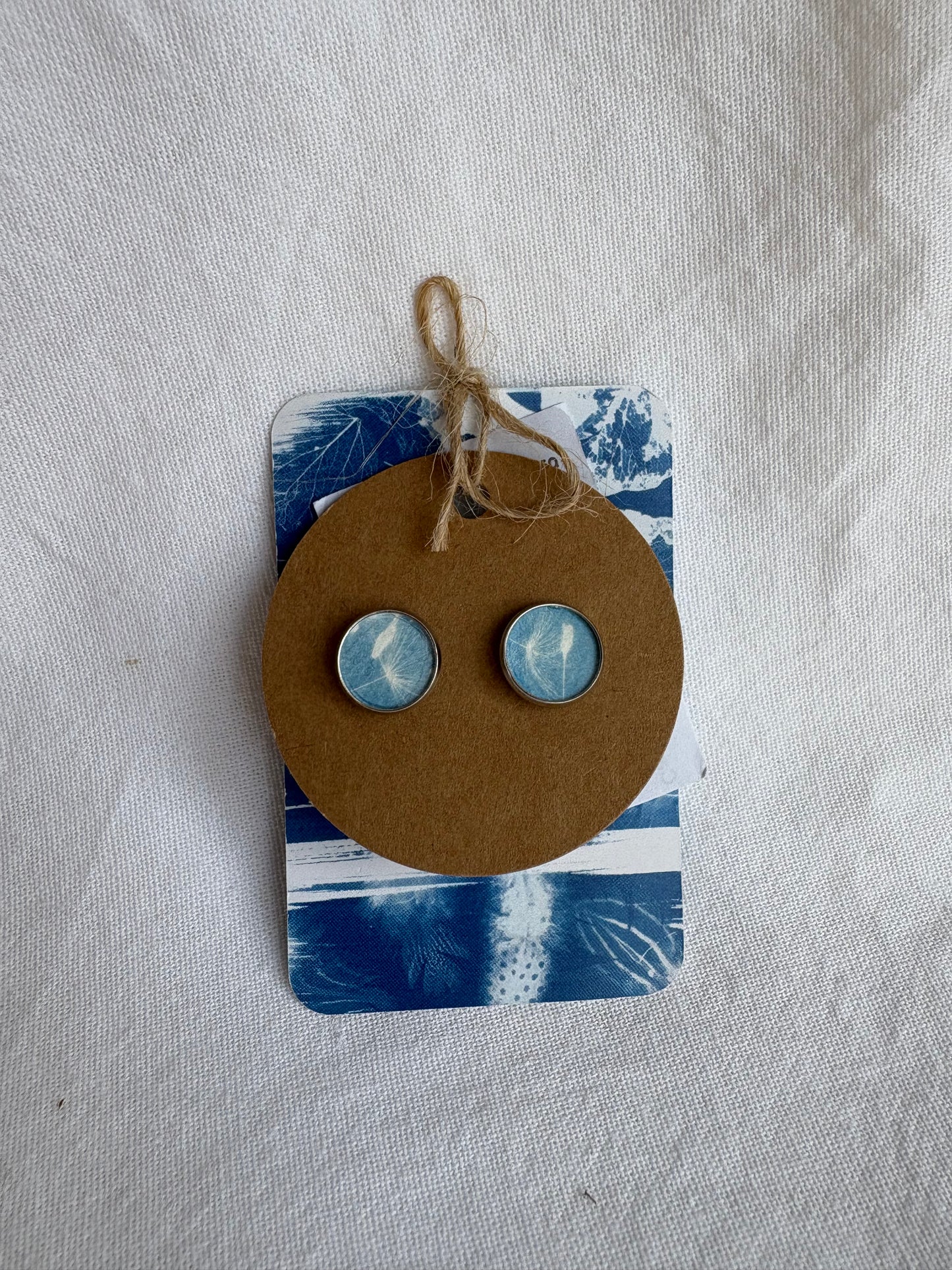 Dandelion - Cyanotype - SALE - Stud 12 mm