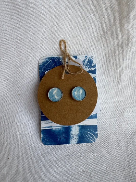 Dandelion - Cyanotype - SALE - Stud 12 mm