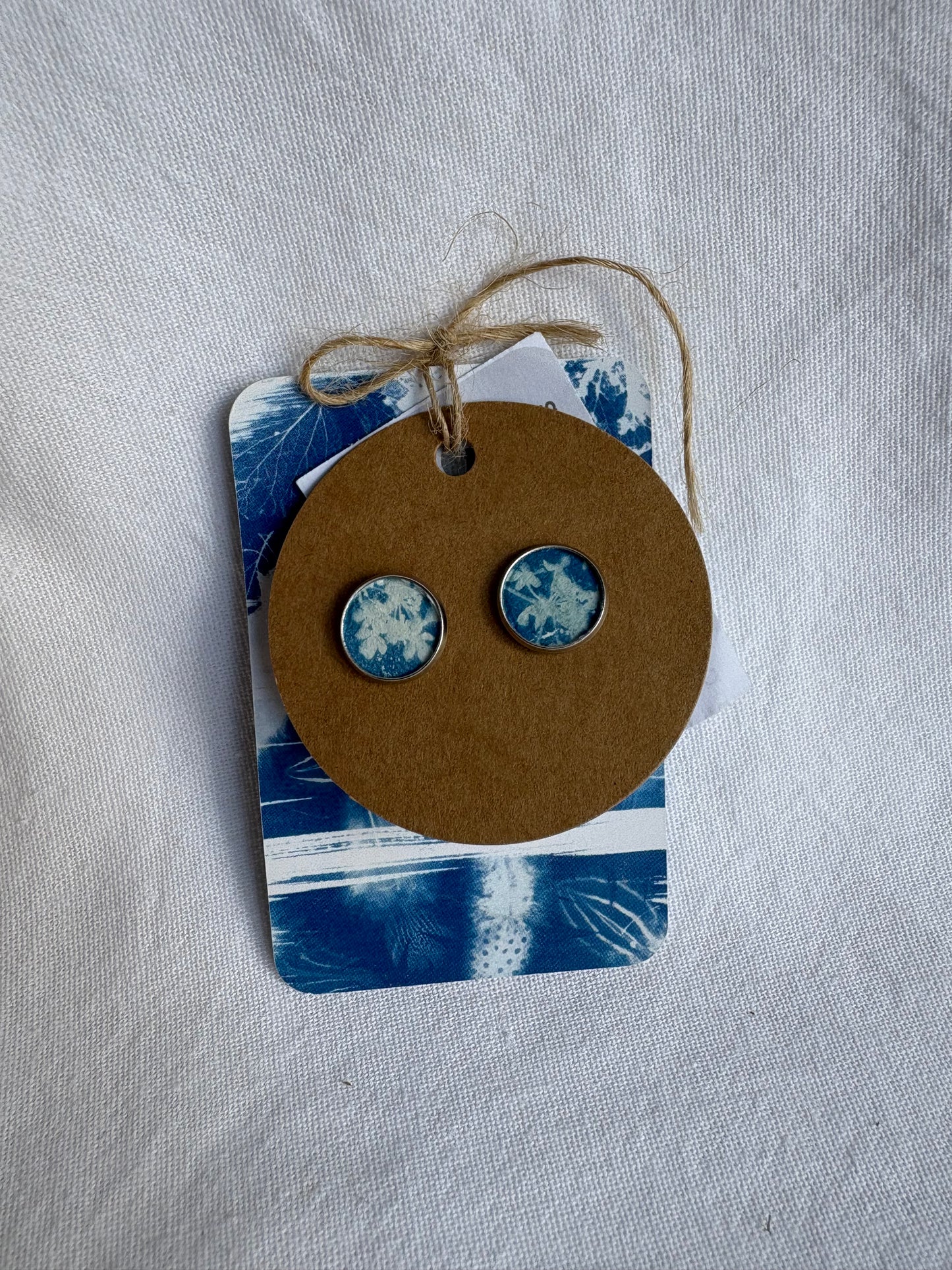 Haze - Cyanotype - SALE - Stud 12 mm