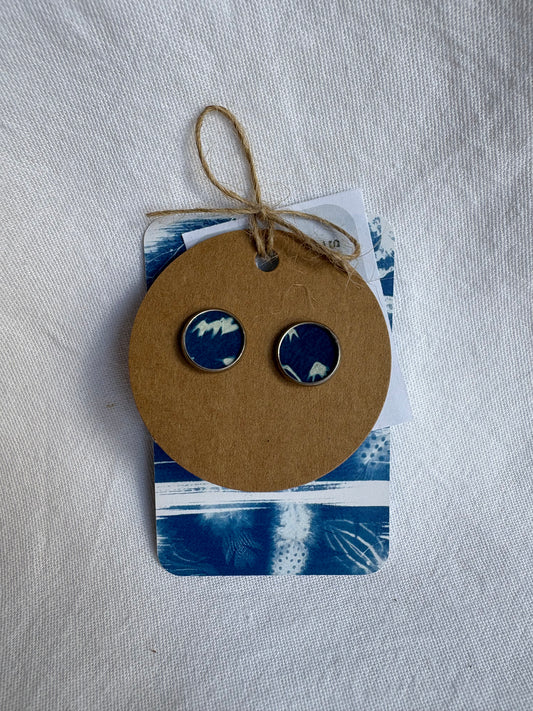 Bits 2 - Cyanotype - SALE - Stud 12 mm