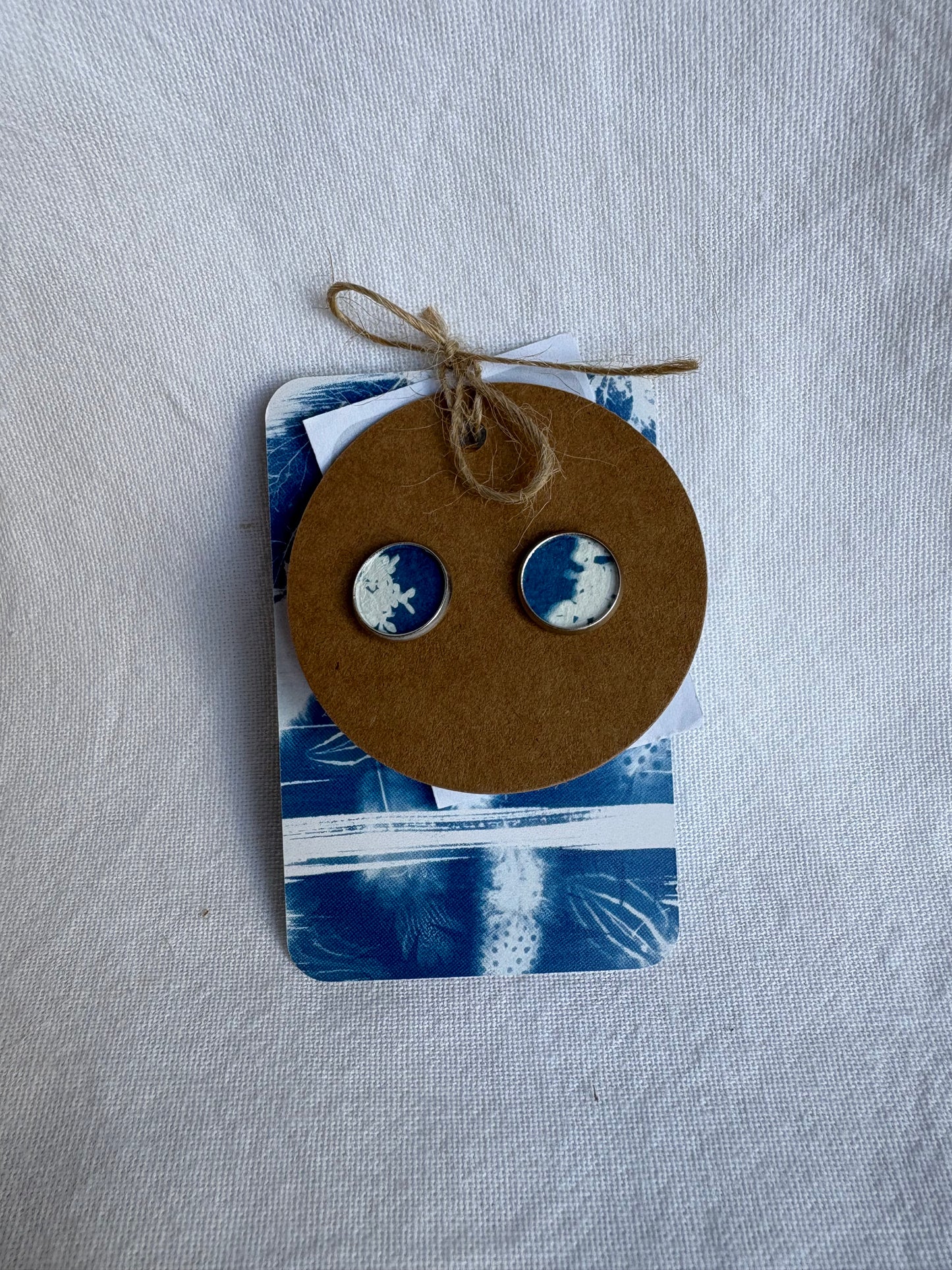 Half Cow Parsley  - Cyanotype - SALE - Stud 12 mm