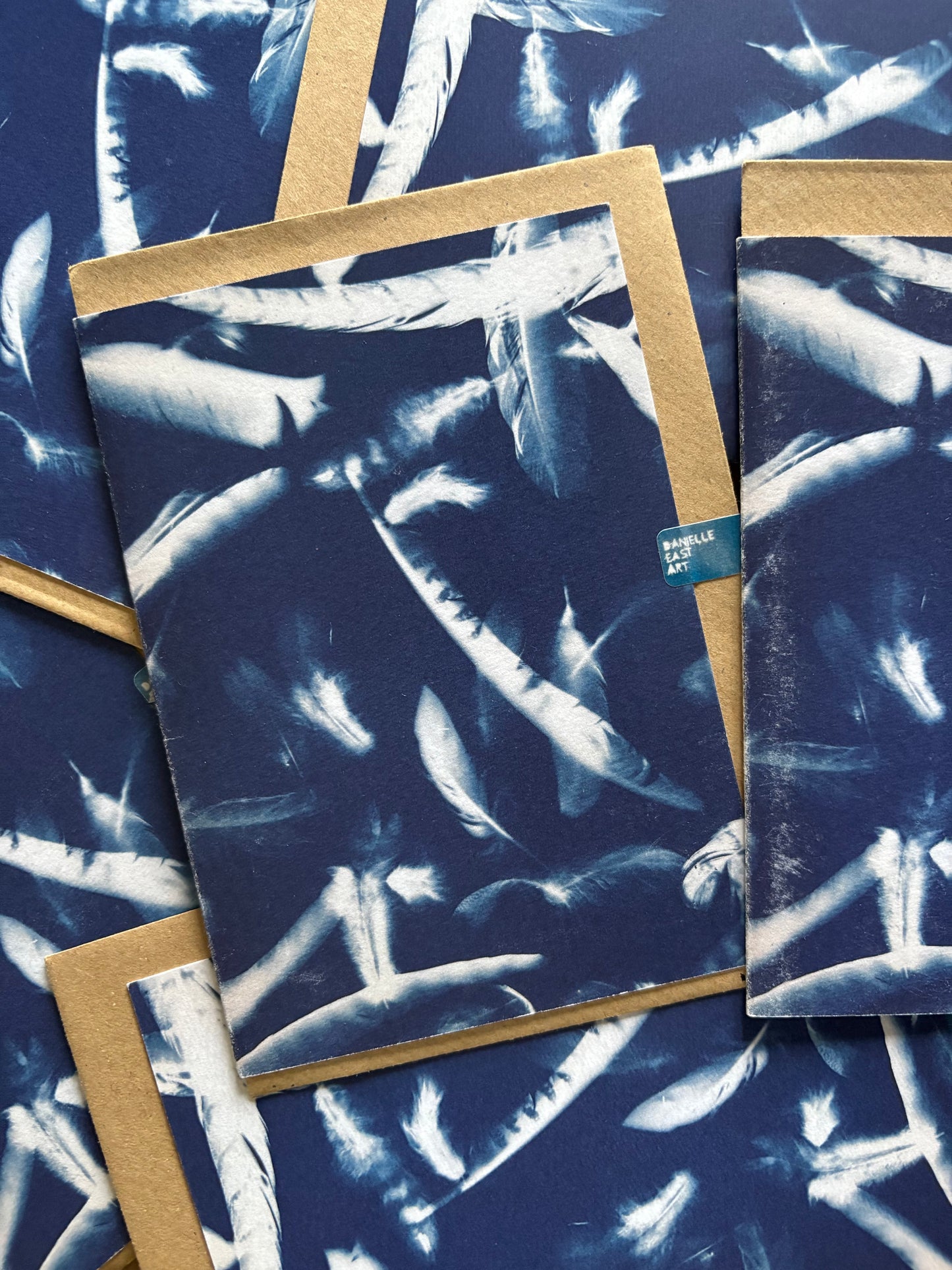 Pack of 3 Feather Cyanotype Cards - FOR THE PRICE OF ONE
