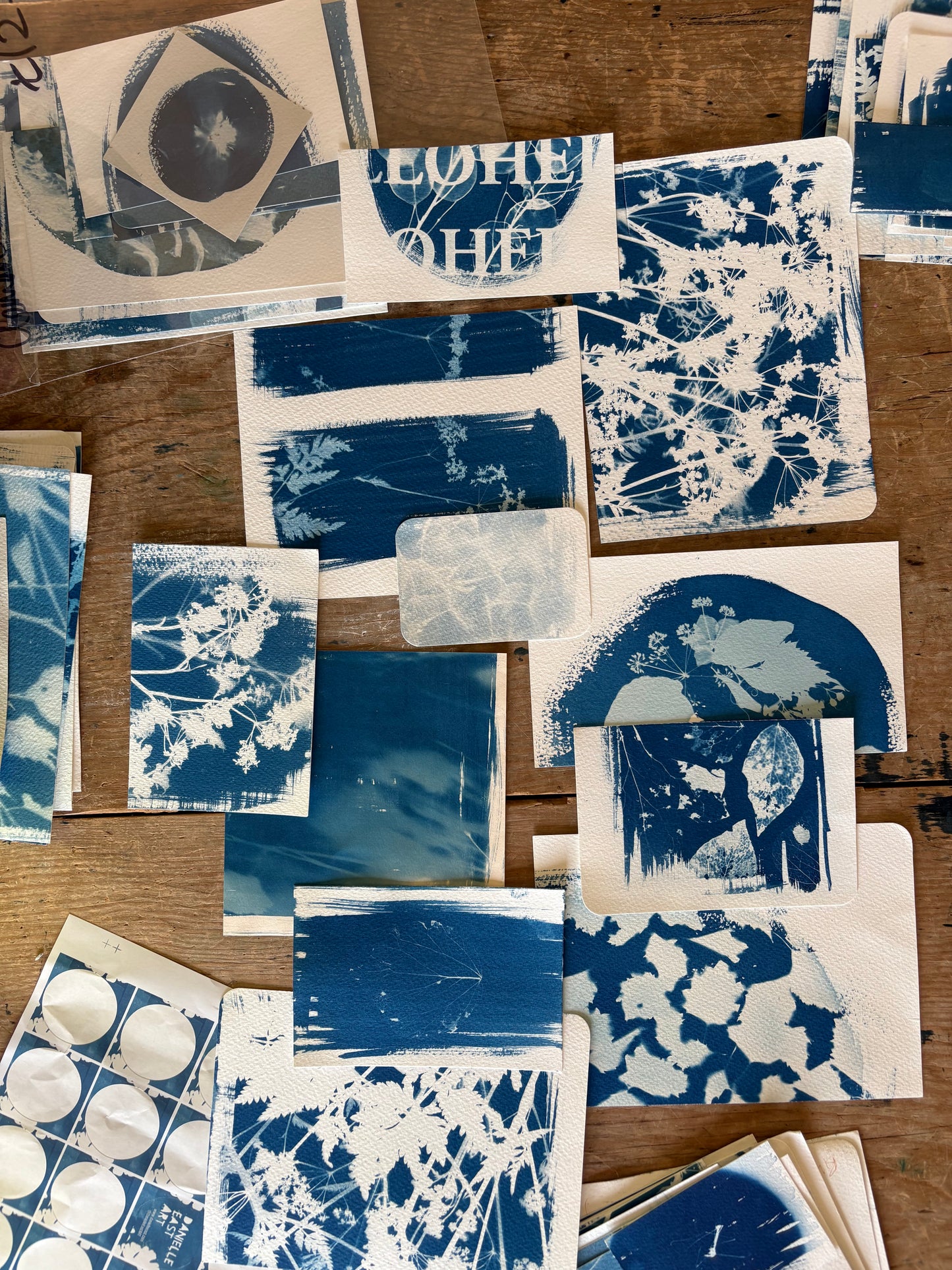 Cyanotype Scrap packs for crafting - SALE