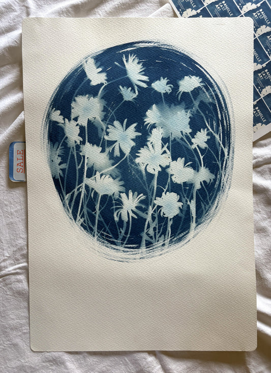 Ox Eye Daisy Round (15x22") Original Print - SALE