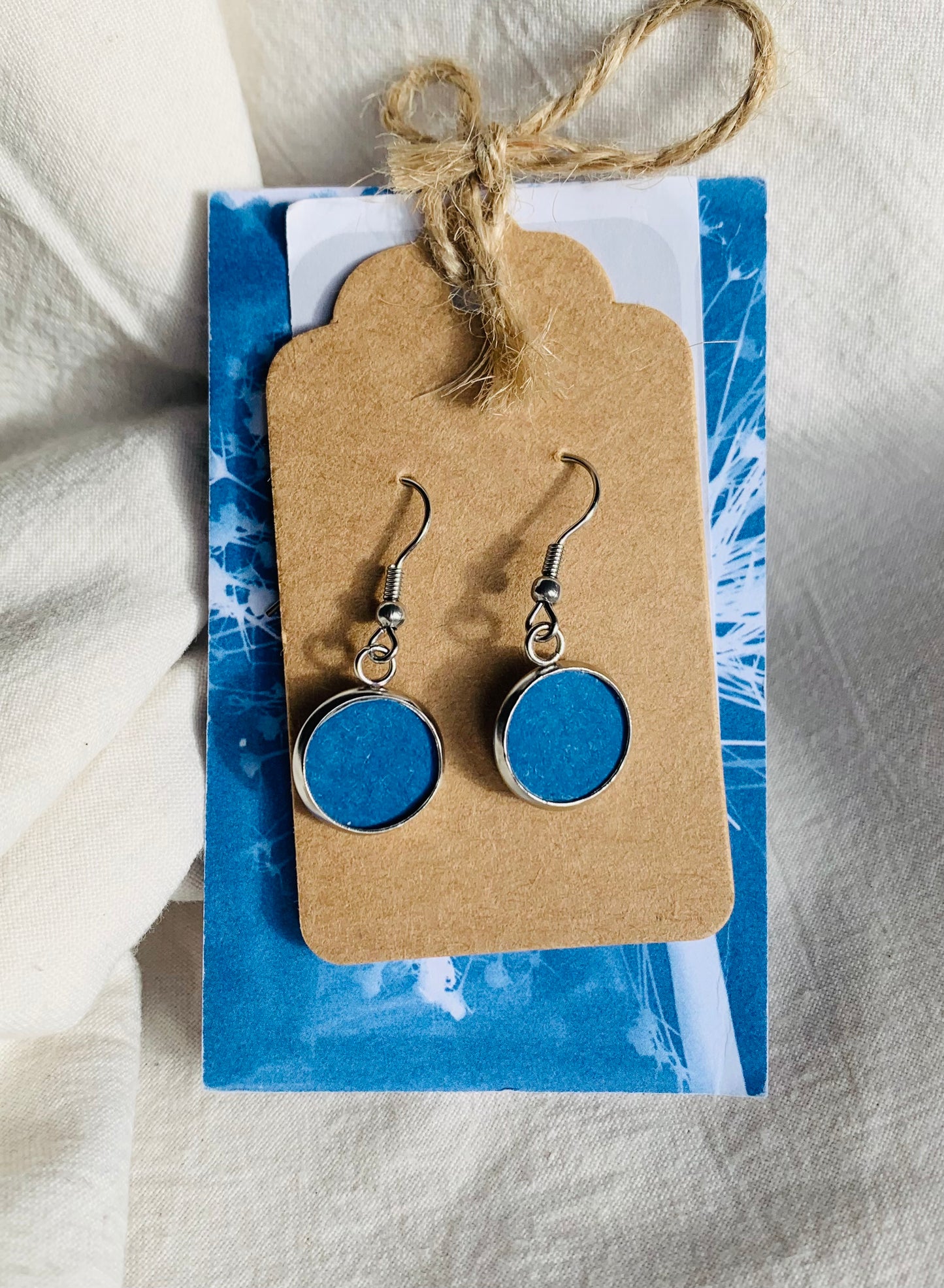 Plain - Cyanotype - Drop Earring