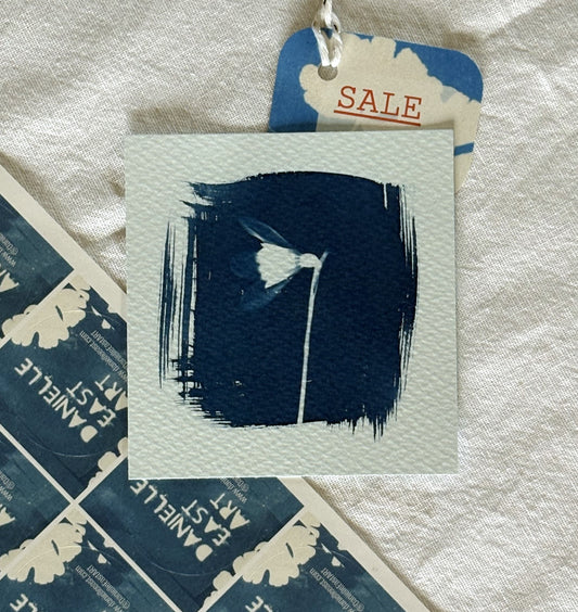 Pale Blue Snow Drop - 9 x 9.5cm - Original Print - SALE