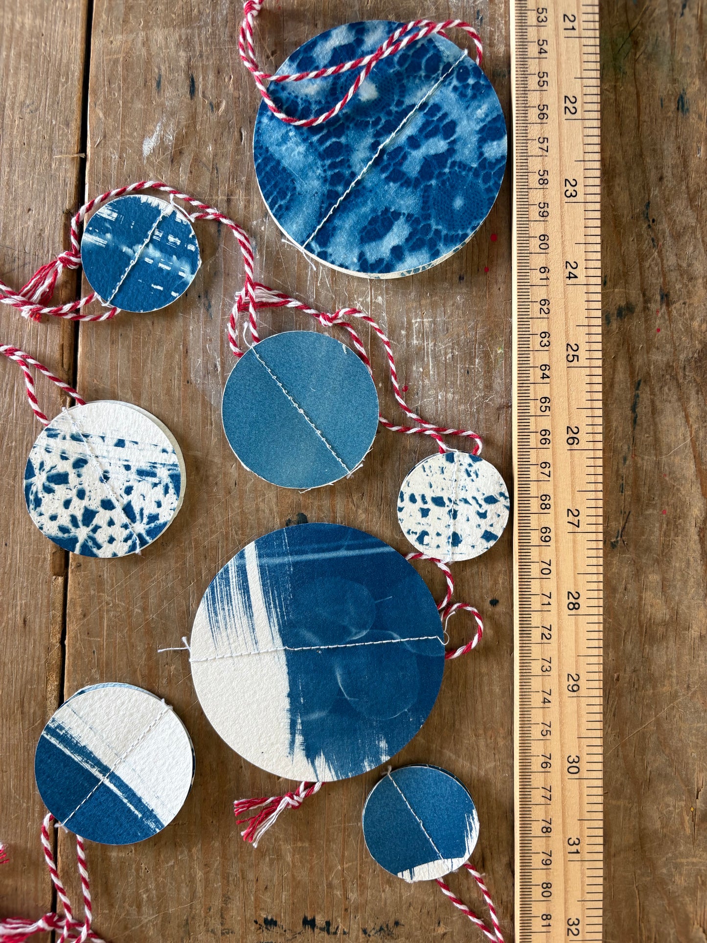 Pack of 8 Lucky Dip Christmas Bauble Cyanotype Cards & 3 Decorations