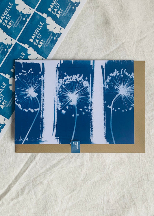 Allium Trio - Cyanotype - Blank Card