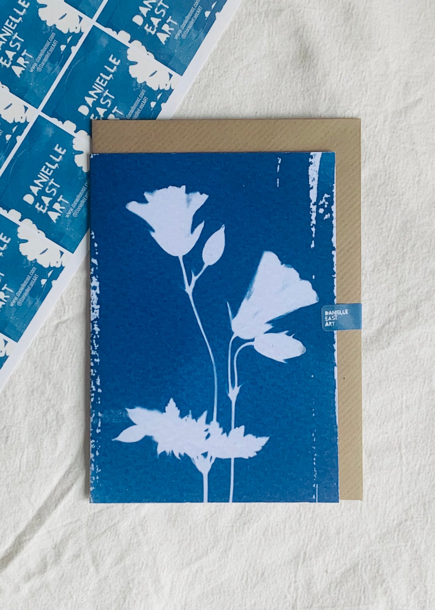 Geranium - Cyanotype - Blank Card