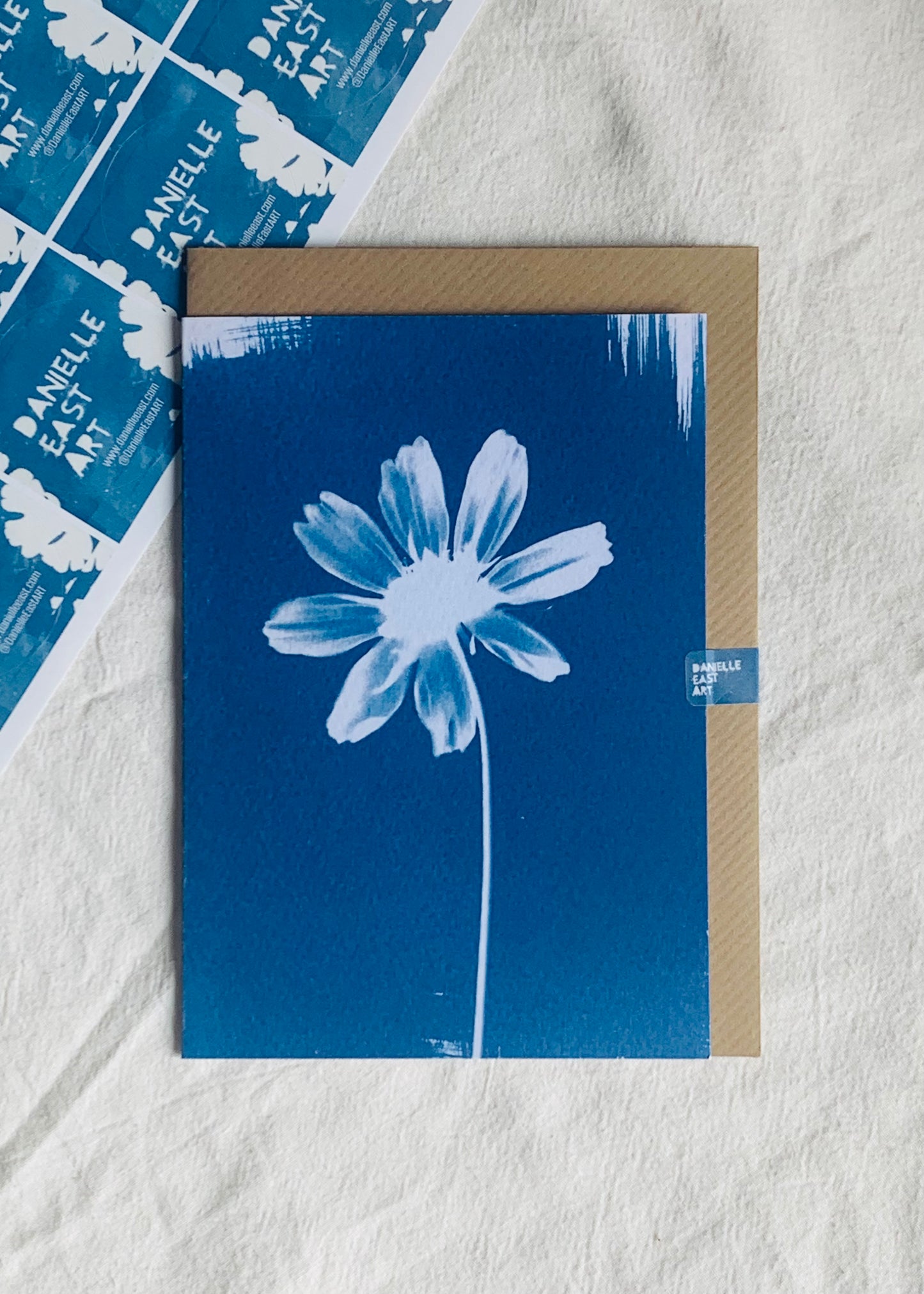 Cosmos - Cyanotype - Blank Card