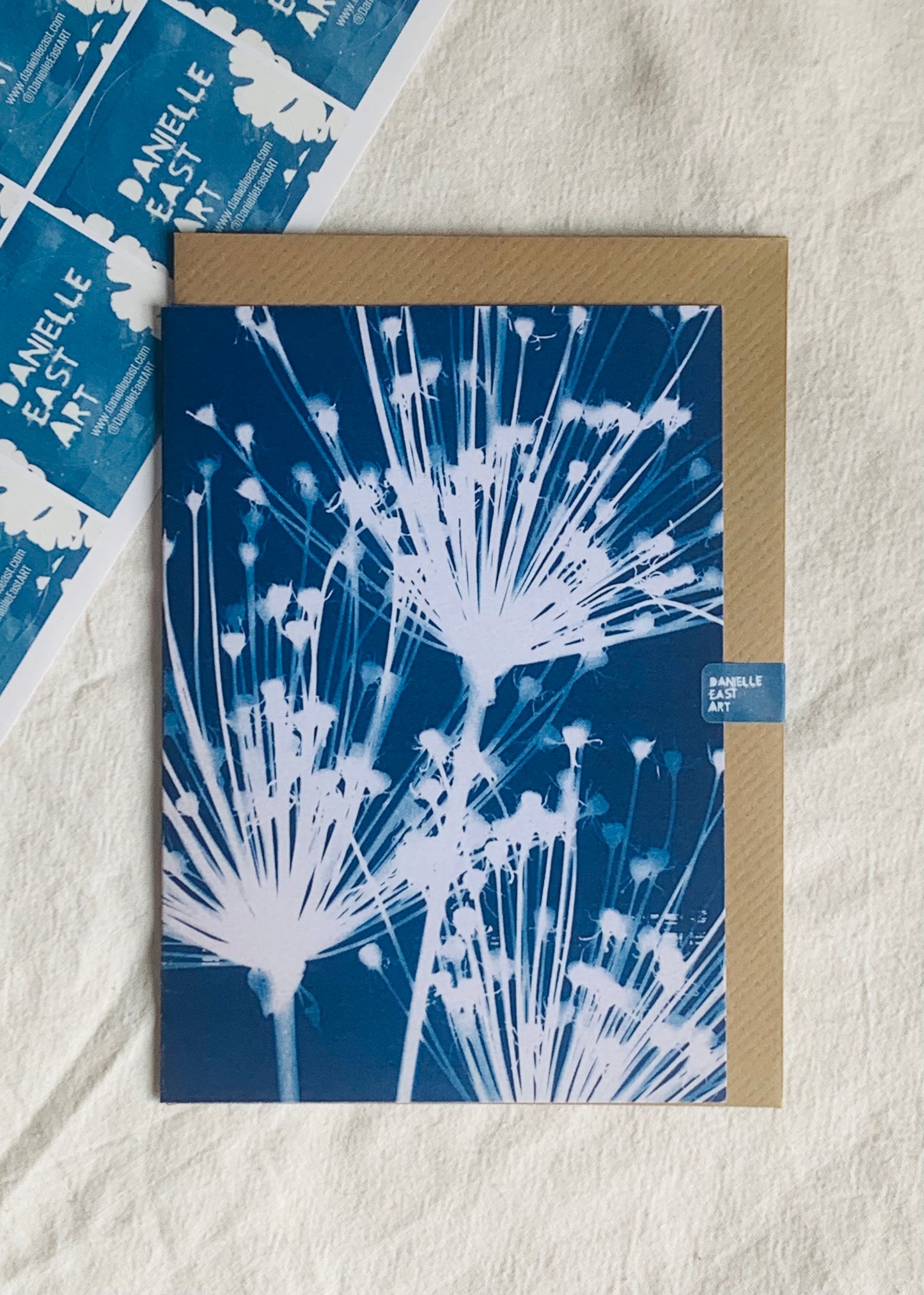 Spider Alliums - Cyanotype - Blank Card