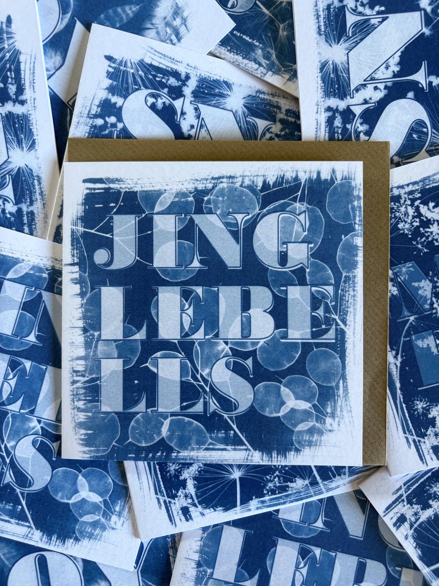 Christmas Text - Cyanotype - Pack of 10
