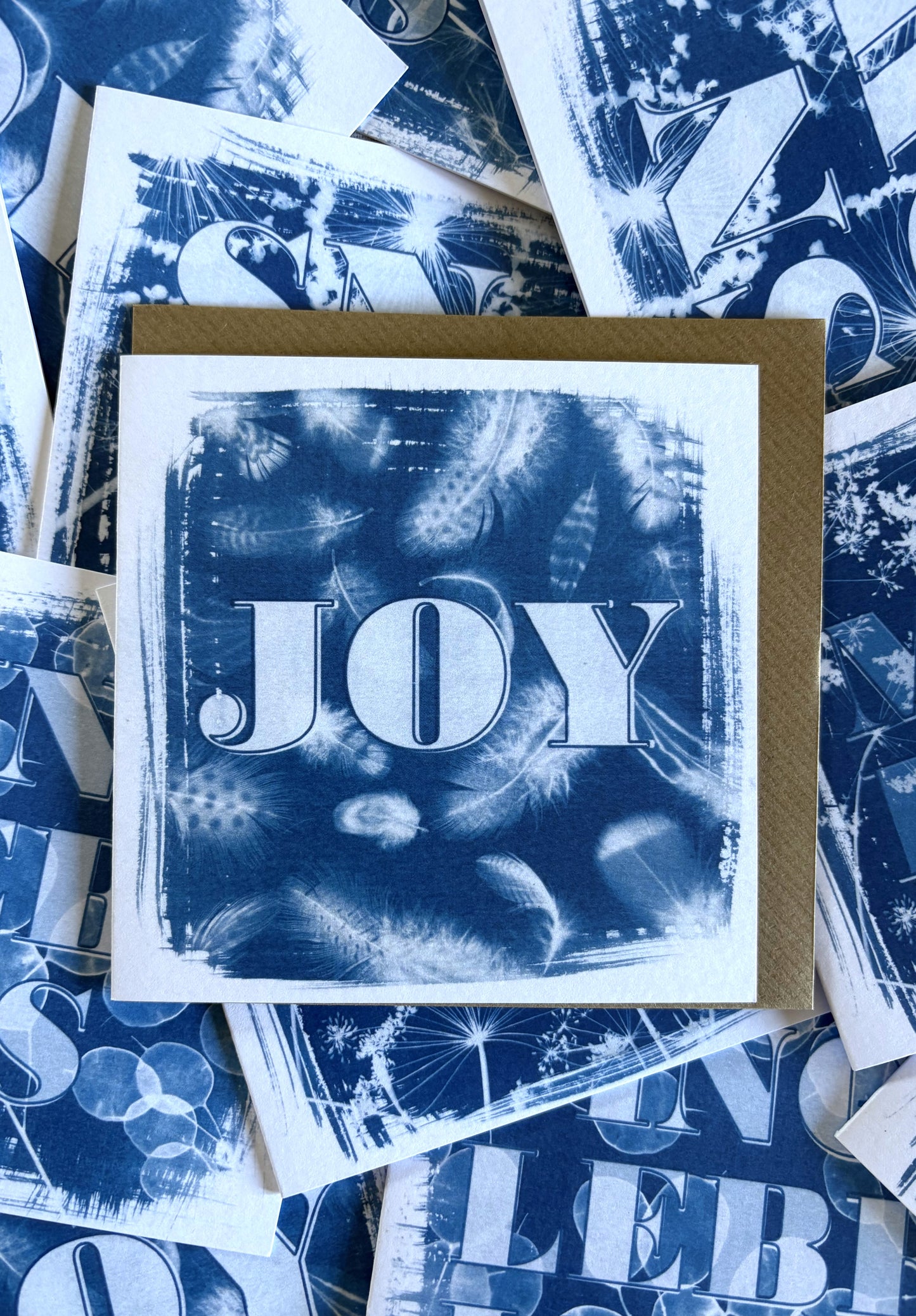 Christmas Text - Cyanotype - Pack of 10